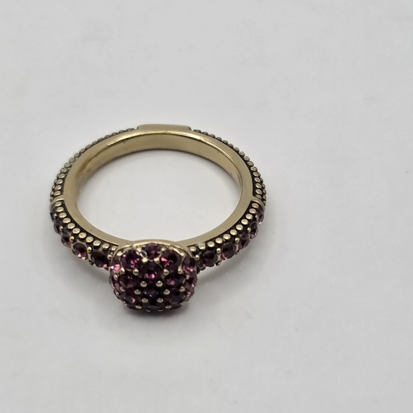 Heidi Daus Pave Rhinestone Ring Dark Pink 7.25 Inches - Picture 4 of 9